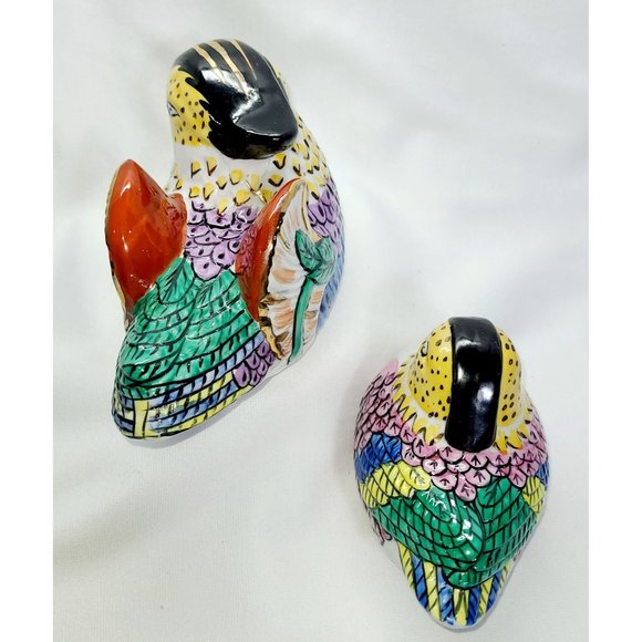 Adorable hand painted vintage quail, birds set - Picture 3 of 10